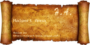 Halpert Anna névjegykártya
